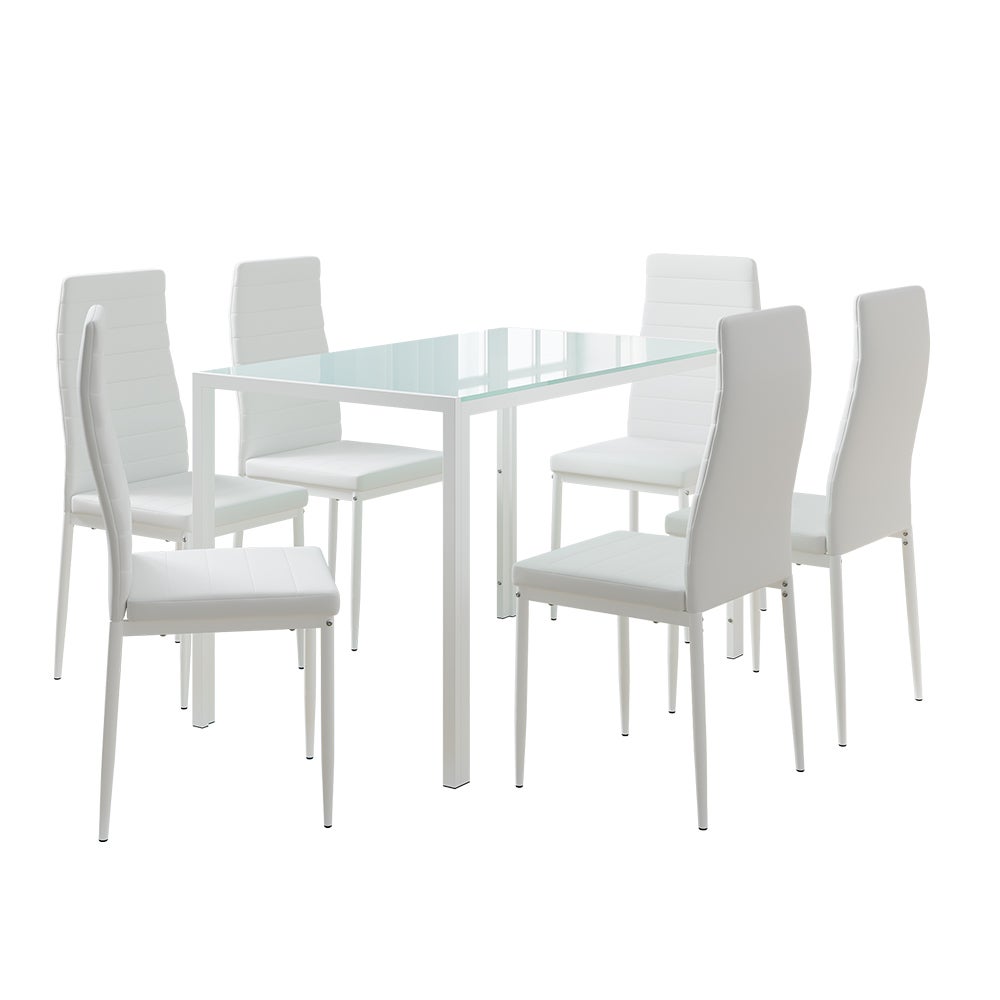 Vicco Zestaw do jadalni Grand, Biały, 120 x 75 cm z 6 krzesłami