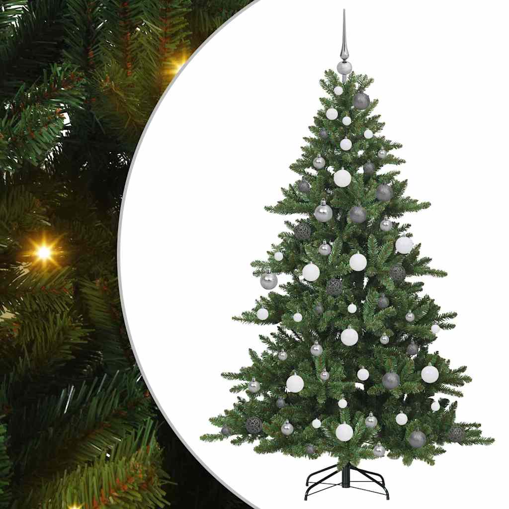 Sztuczna choinka z zawiasami z 300 diodami LED 180 cm PVC