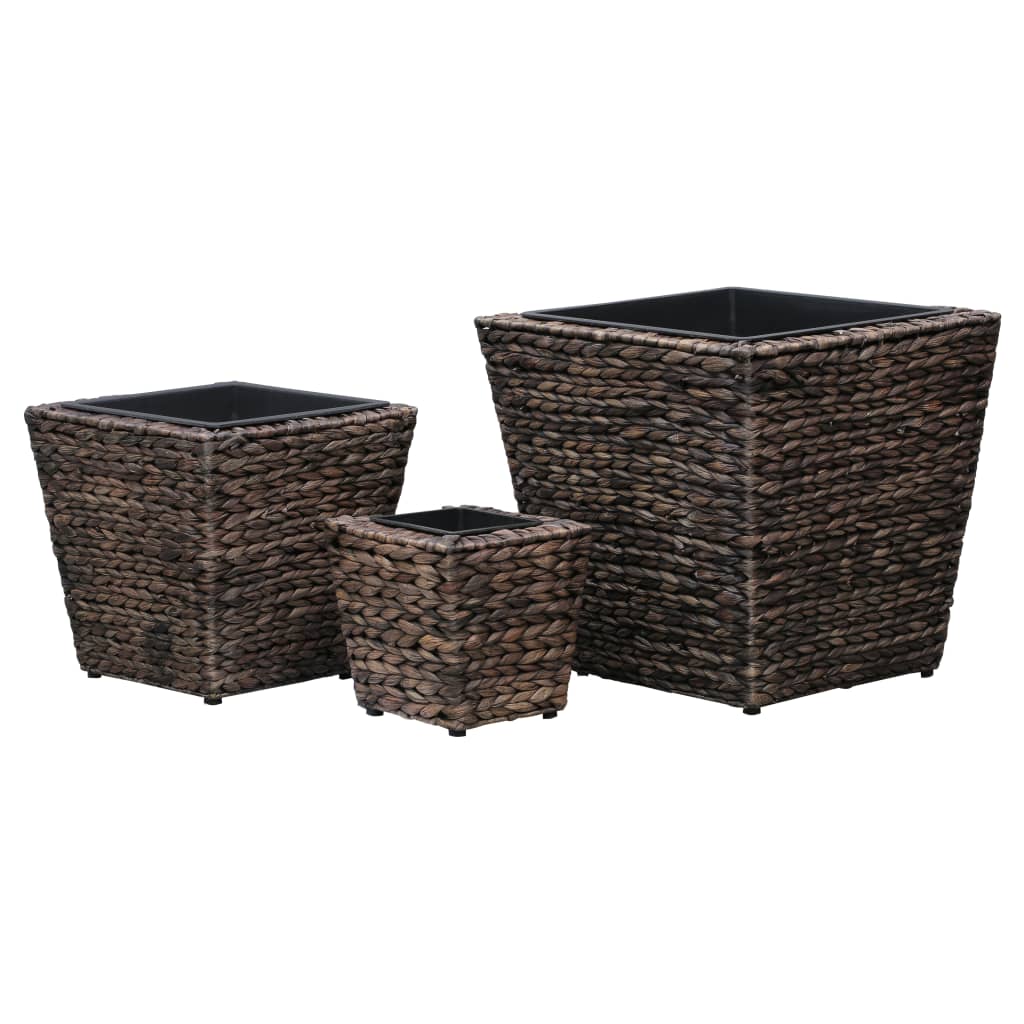 Jardinière lit surélevé plantes fleurs jardin 3 pcs Jacinthe d'eau marron 02_0001341 - 2