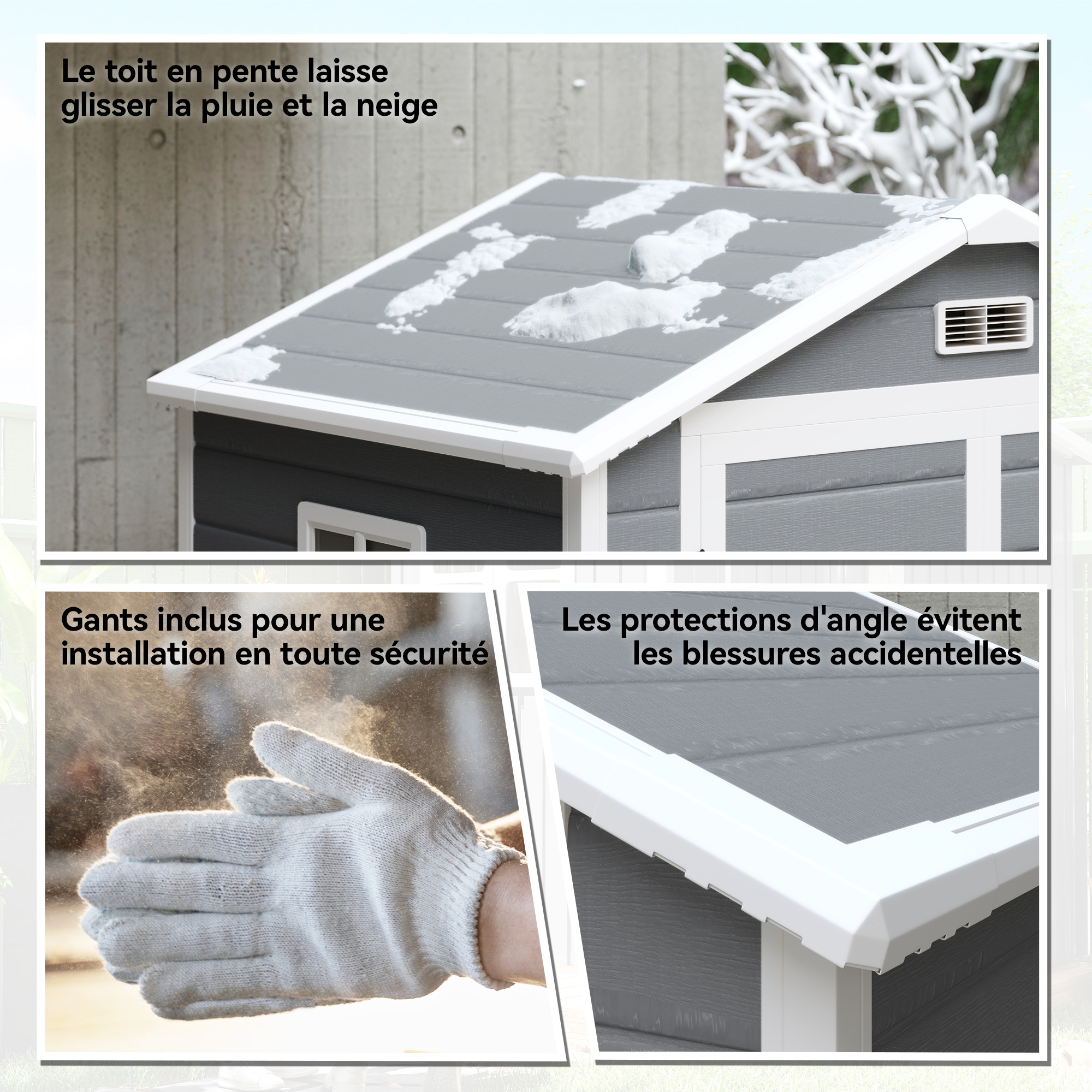 Armoire de jardin polypropylène Outsunny 2,12 m² gris - 9