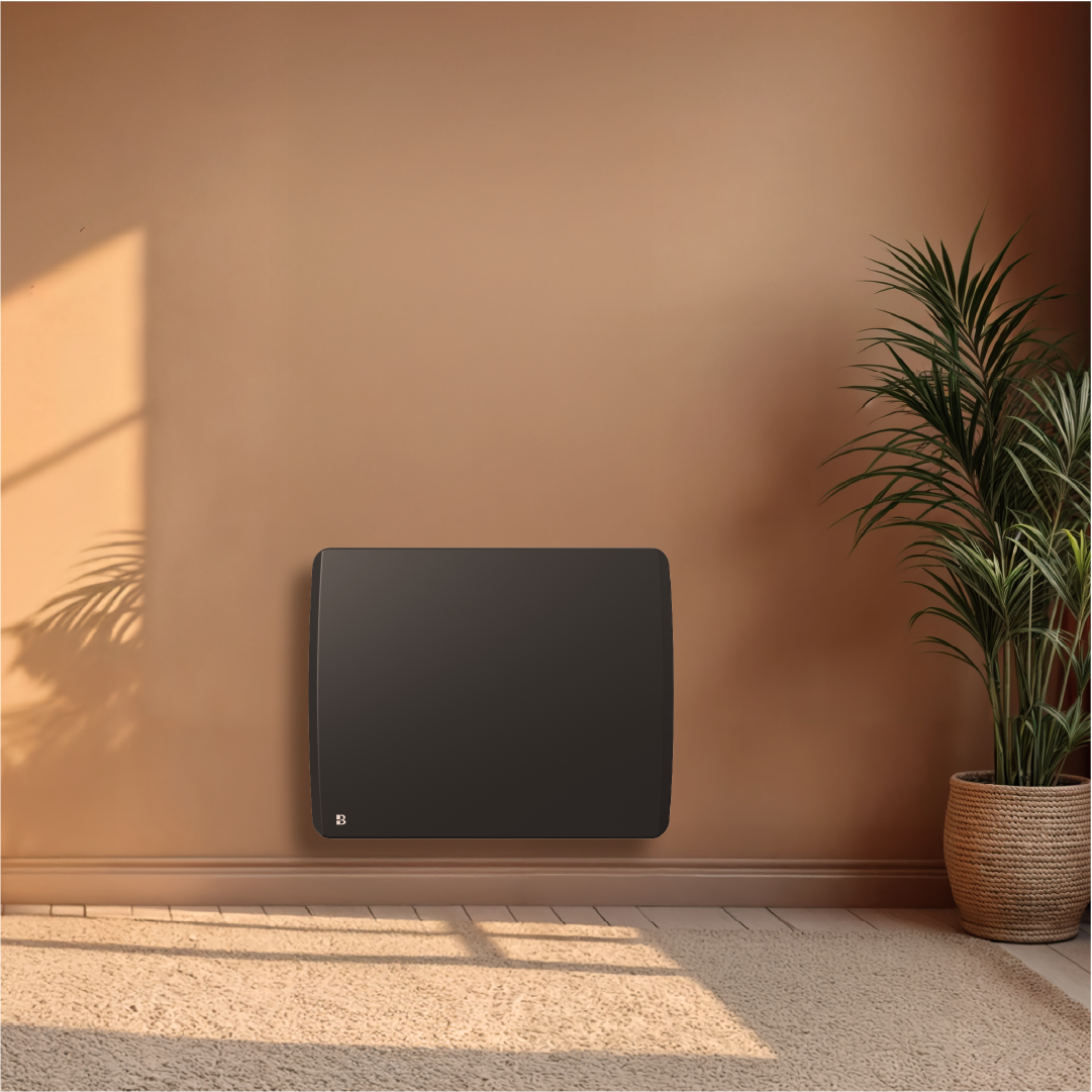 Radiateur électrique fixe à inertie sèche céramique 1000W Bestherm ARIA horizontal noir - 2