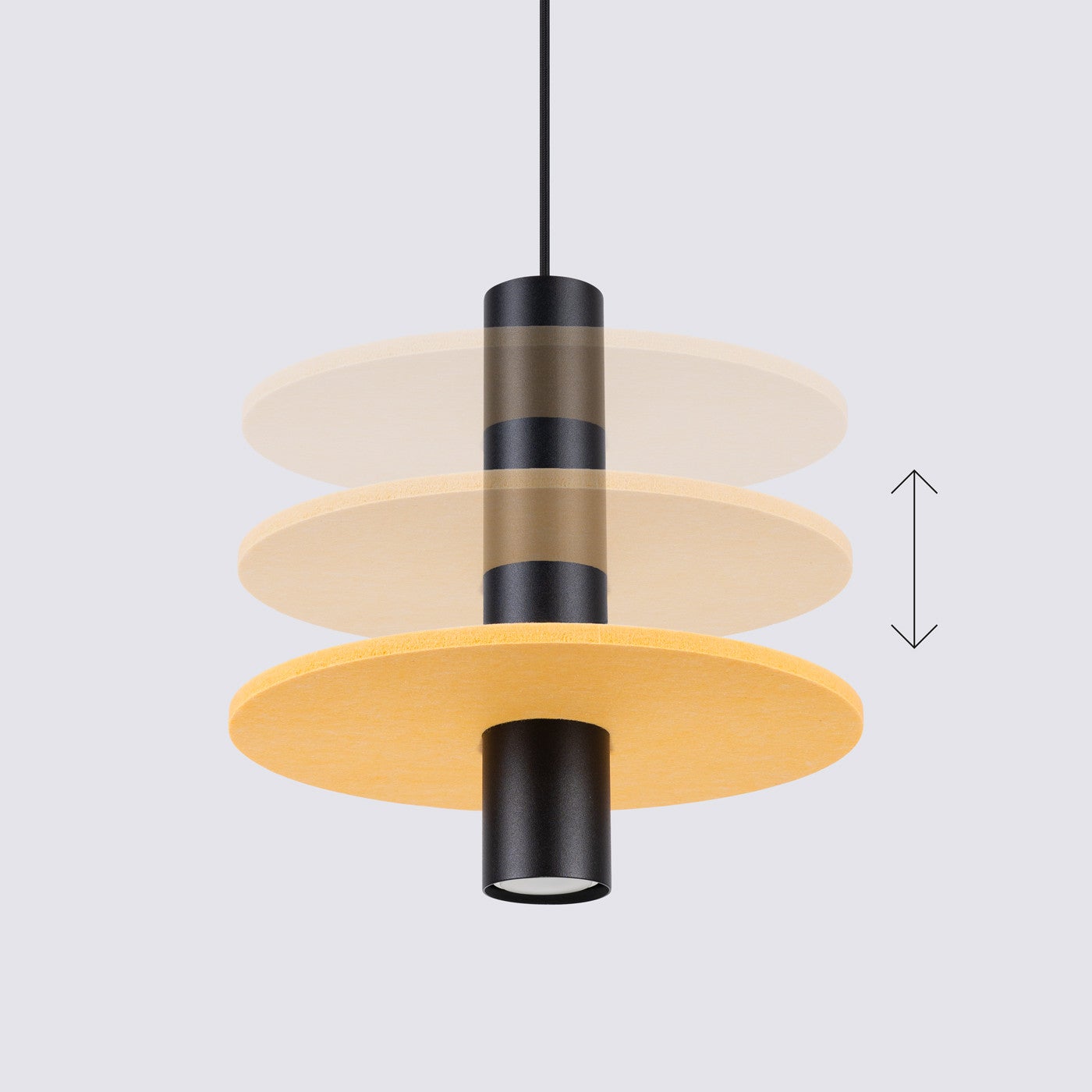 Lampa sufitowa filcowy krążek PELTA czarno-żółta 1xGU10x10W filc wym:126x30x30cm IP20 Sollux Lighting - 5