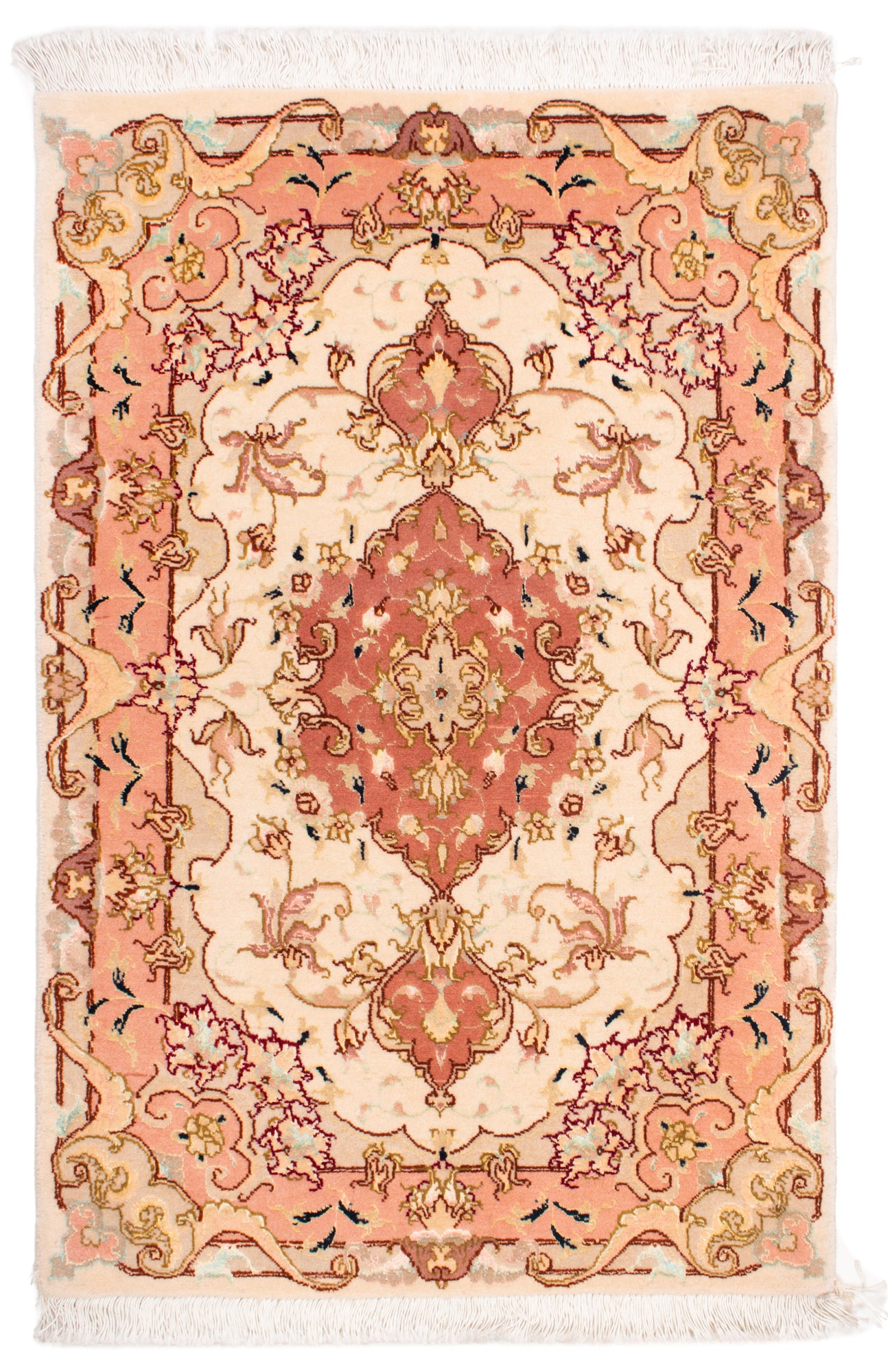 Alfombra persa tabriz 50raj | 91 x 59 cm | lana y seda | exclusiva