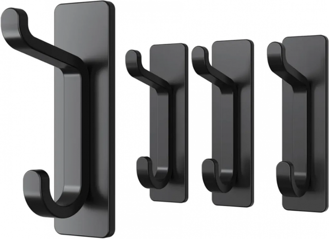 Ganchos adesivos extra resistentes prateados autoadesivos suportes para toalhas sem perfuração ganchos anti ferrugem cabides de dois níveis para sala