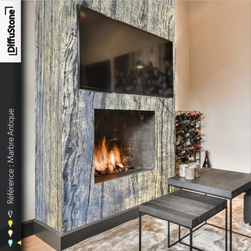 Marbre Antique - TRANSLUCIDE - Feuille de Pierre DiffuStone -1220x2440mm - 7