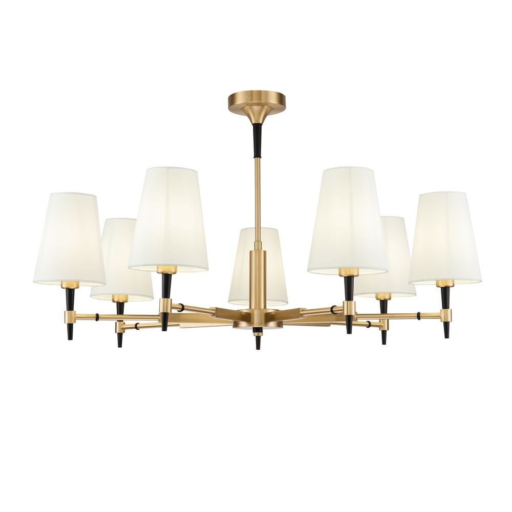 Lampa wisząca Zaragoza mosiężno-złota 7xE14x40W styl klasyczny wym: 50,5 x 88 x 88 cm tkanina Maytoni