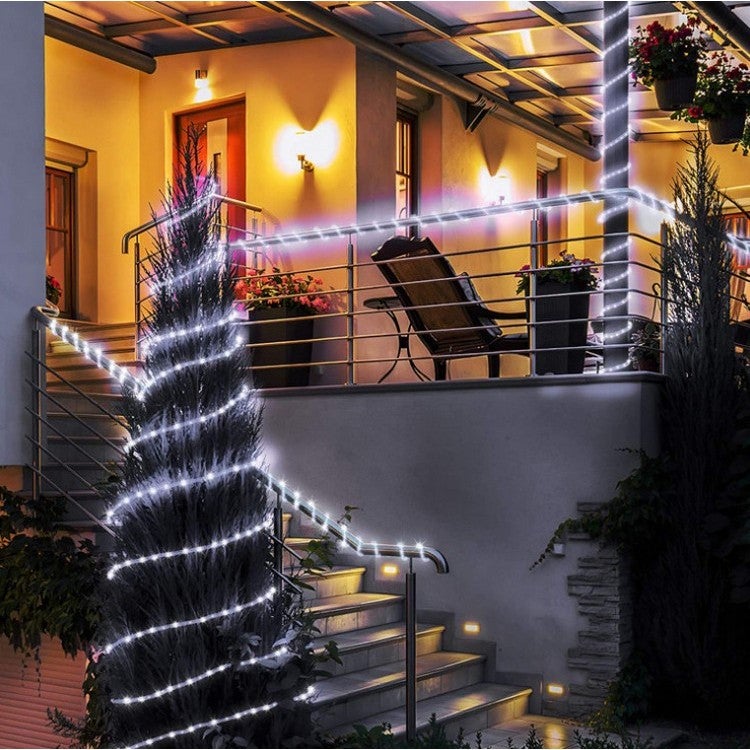 Instalatie luminoasa solara Flippy, 100 LED-uri, 12 m, alb rece