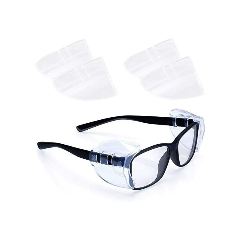 Protections latérales pour lunettes de sécurité, 3 paires de lunettes de sécurité transparentes et flexibles, adaptées aux lunettes de 12 mm et plus - 5