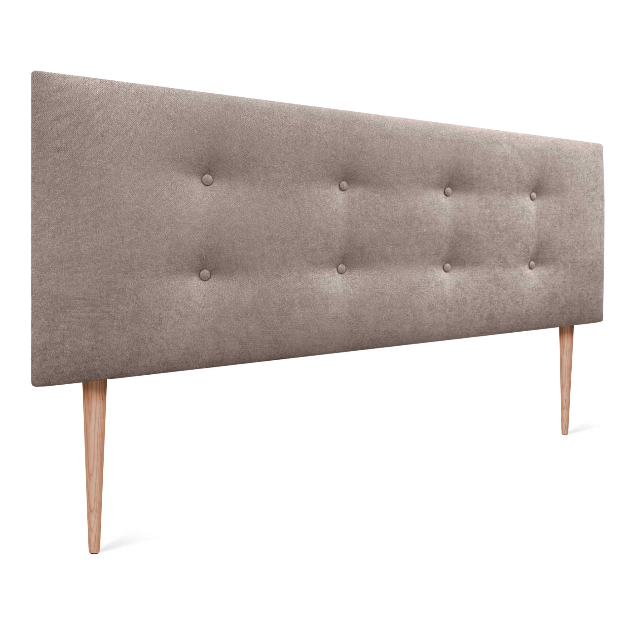 DHOME Cabecero de Tela AQUALINE Pro con 2 hileras de Botones y Patas Cabezal tapizado Cama Lujo (Tierra, 135cm) - 3