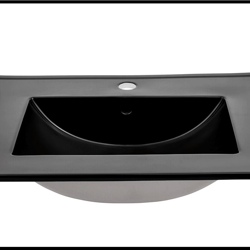 Umywalka meblowa LAVA 80 cm czarny mat wpuszczana ceramiczna
