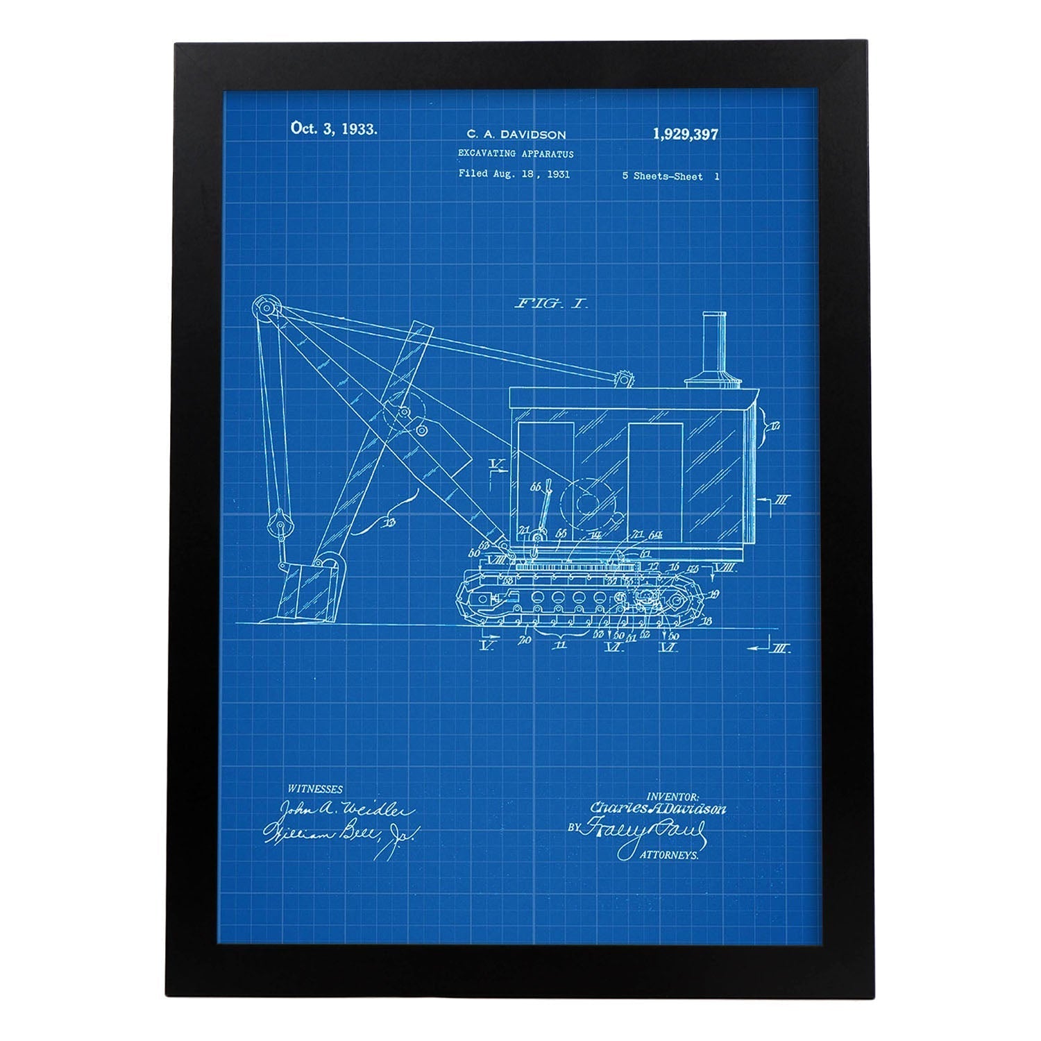 Affiche De Brevet De Camion De Pelle. Lémina Avec Old Patent Design Clean Cadre En Bois A4 - 2