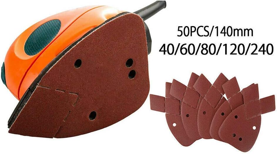 50 folhas de lixa para lixadeira, grãos 40/60/80/120/240, para lixadeira Black and Decker Detail Palm - 3