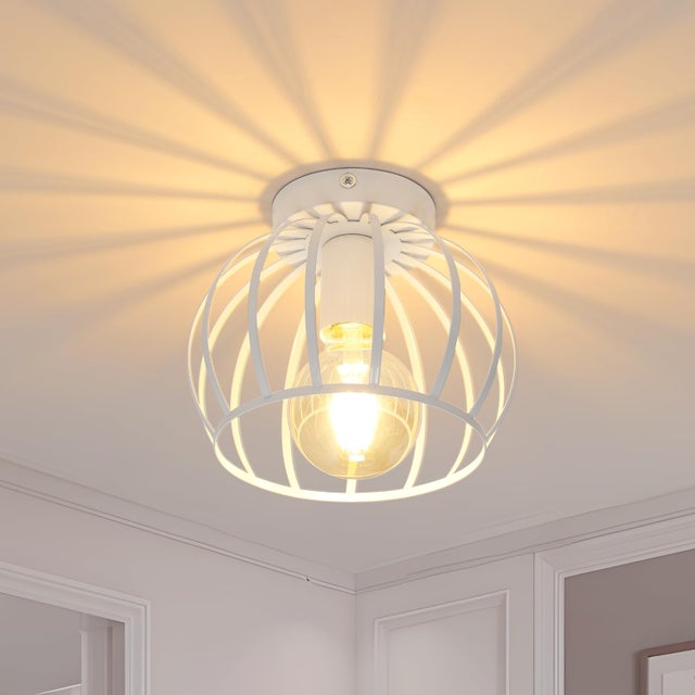 Plafoniera industriale retrò, plafoniera moderna a forma di anguria E27, lampadario 110-265V, luce calda, adatta percorridoio (lampadina inclusa)