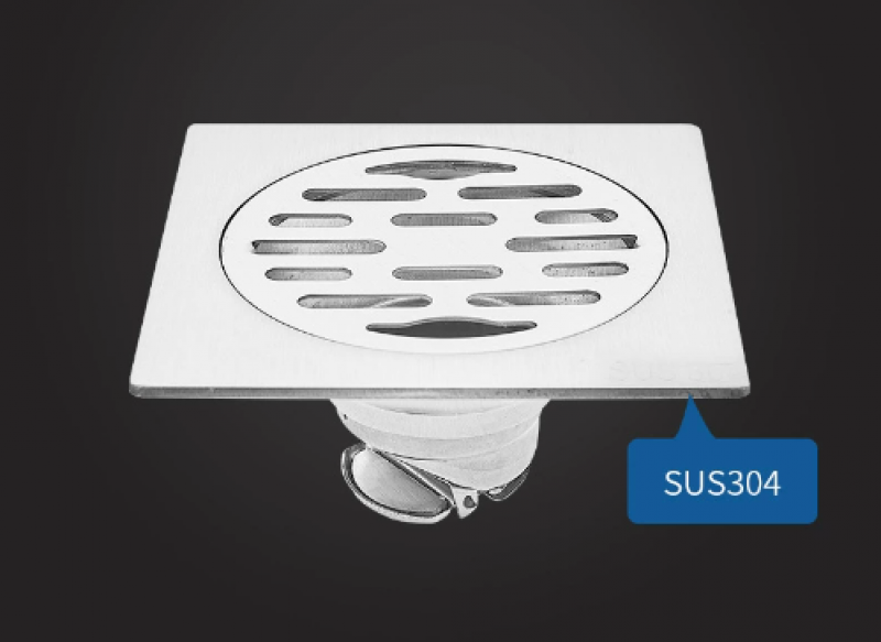 Siphon de Sol en Acier Inoxydable Anti-Odeur Carré de Salle de Bain Déchets Gate Égouttoir de Douche Drain de Plancher avec Couvercle - 5