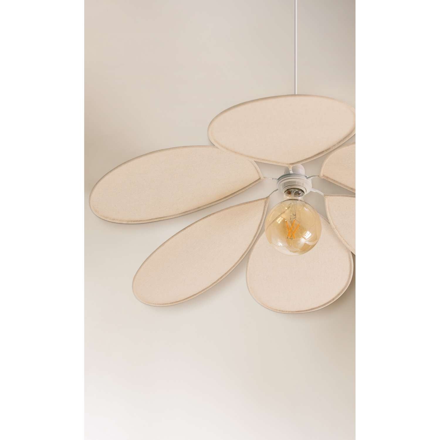 Suspension en lin FLEUR - Diam 72 cm - Beige - 7