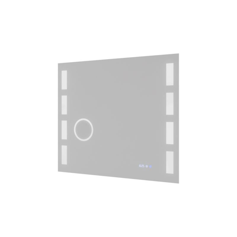 Miroir LED réglable EXCELL PLUS - 80 x 70 cm avec antibuée, loupe et horloge - 3