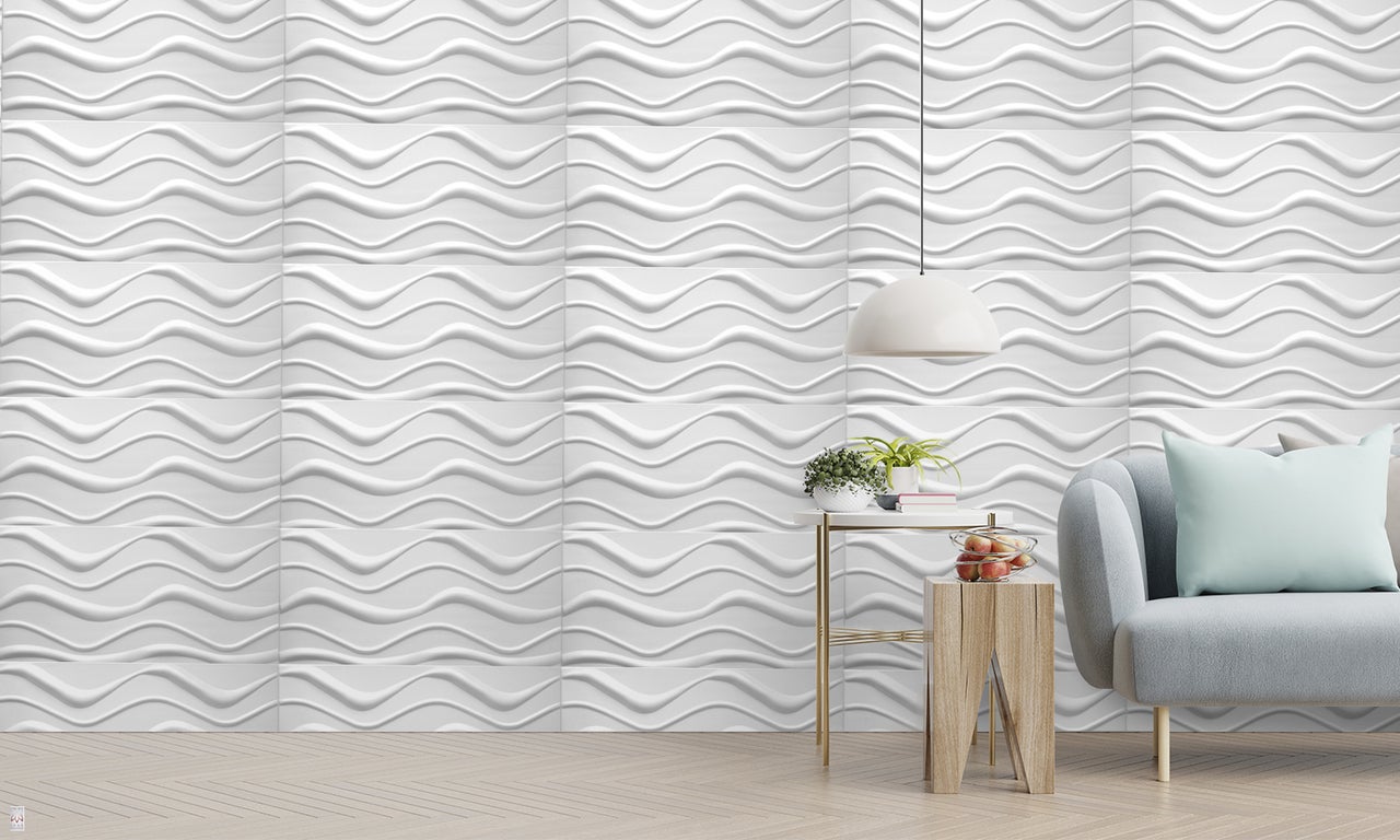 4m² / 8 Pièces - Panneaux Muraux 3D en Polystyrène | Revêtement de Mur & Plafond | Décoration Murale Design Big Wave - 7