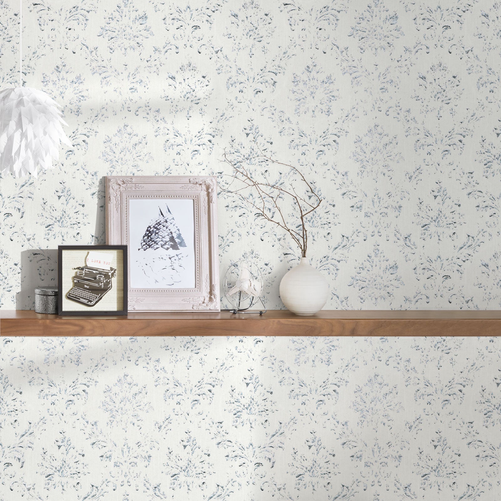 Carta Da Parati Adesiva Floreale Grigia - Vinile Impermeabile 44.5cm X 3m, Per Camera, Bagno, Cucina - Foto 6