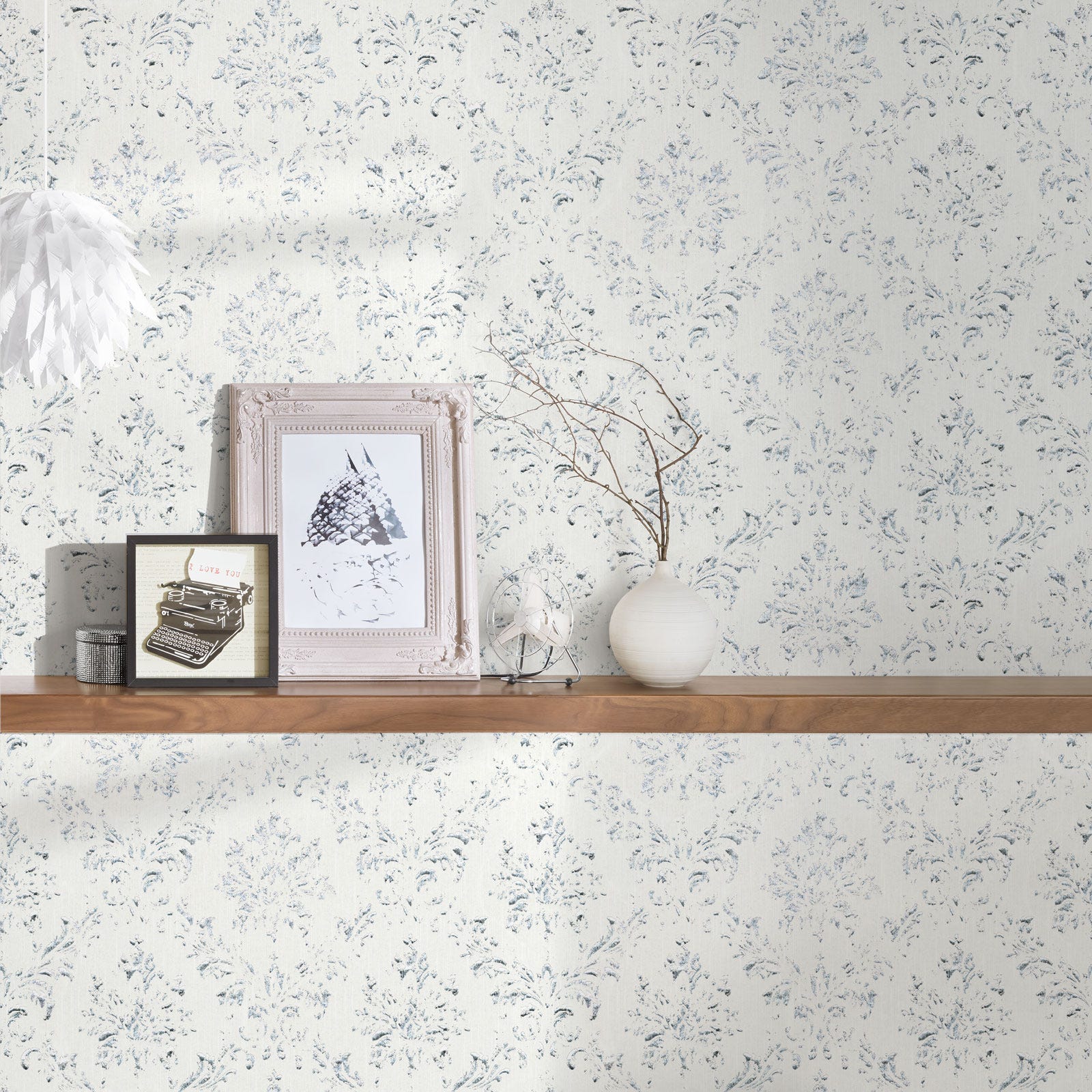 Carta Da Parati Adesiva Floreale Grigia - Vinile Impermeabile 44.5cm X 3m, Per Camera, Bagno, Cucina - Foto 6