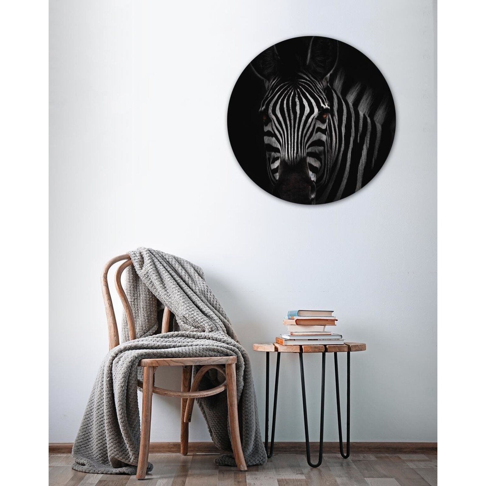 Tableau bois yeux zèbre - 80 x 80 cm - 3