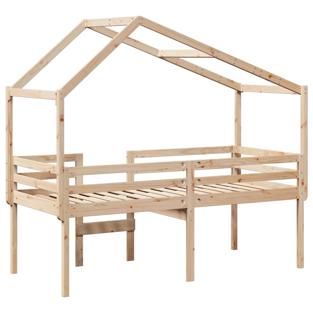 Lit haut sans matelas 75x190 cm bois de pin massif — COMFORTXL - 8