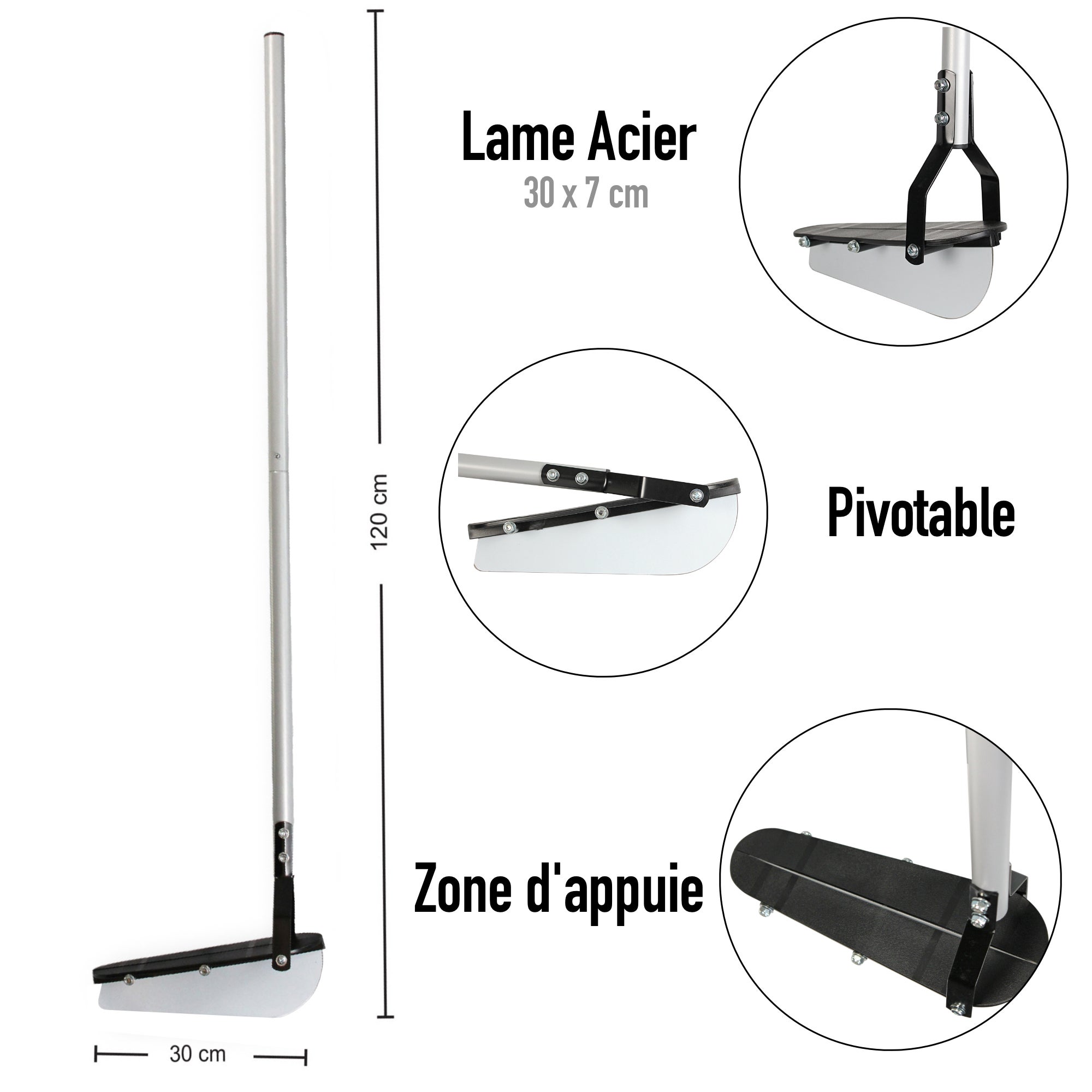 Dresse Coupe Bordure Manuel FISHTEC Acier Inoxydable Manche Pivotable Finition Pelouse Jardin - 7