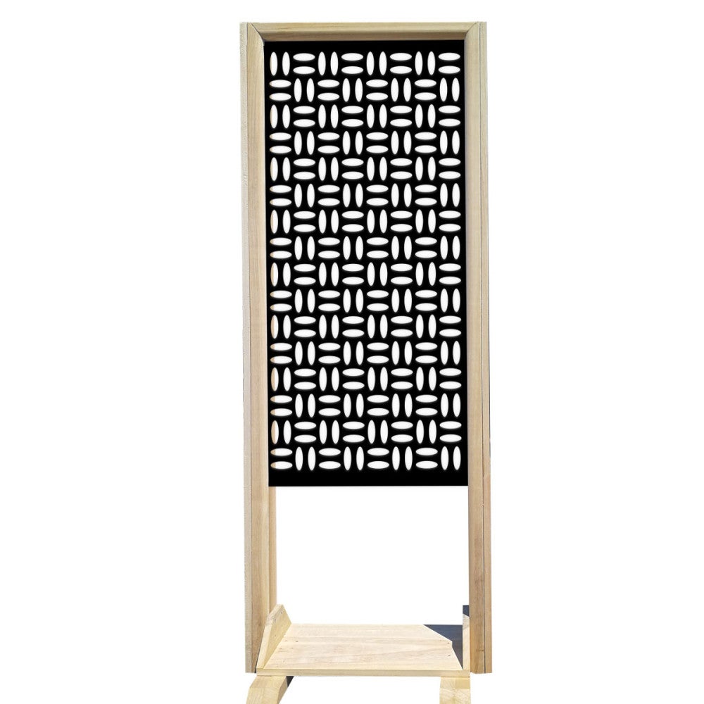 CHIPS - Separè - Wolnostojący modułowy ekran - 70x190 cm - Z drewna i PVC, kolor wewnętrzny CZARNY