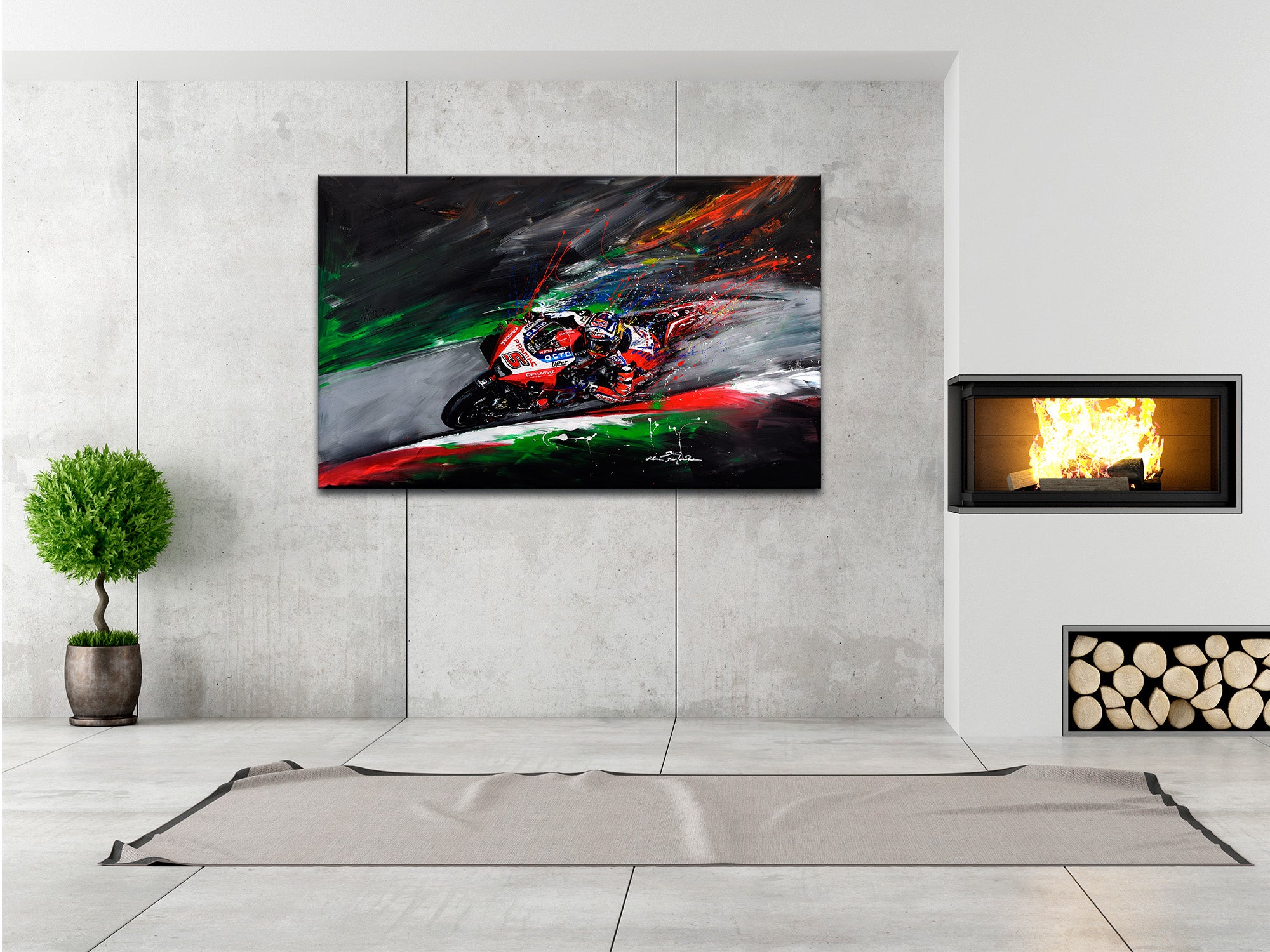 DECLINA, Tableau toile imprimée, Tableau toile déco Pilote Moto GP, 150x100 cm - 2