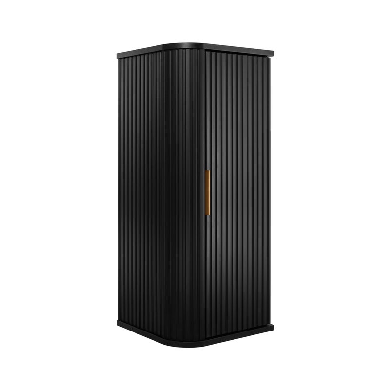 Szafka łazienkowa, czarna, uchwyt złoty, 79 x 35,5 x 31,5 cm