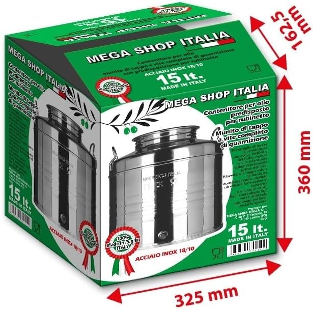 Contenitore per olio alimentare in acciaio inossidabile 304 da 1,8