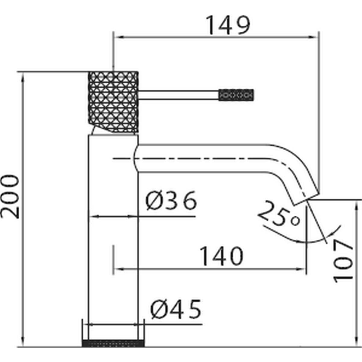 Misturador monocomando para lavatório em latão com acabamento PVD ouro escovado, cartucho cerâmico Ø26mm, tubos flexíveis IMEX - 4