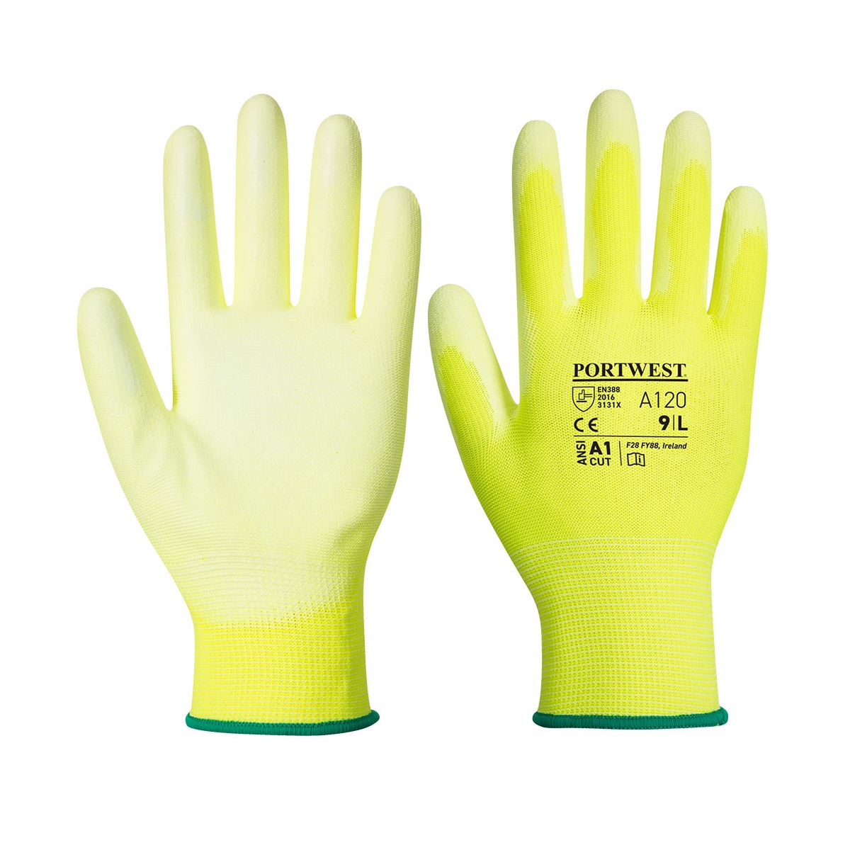 Gants De Travail Taille L - Nylon Enduit PU - Modèle A129L - Marque Portwest - Protection Pour Bricolage, Manutention