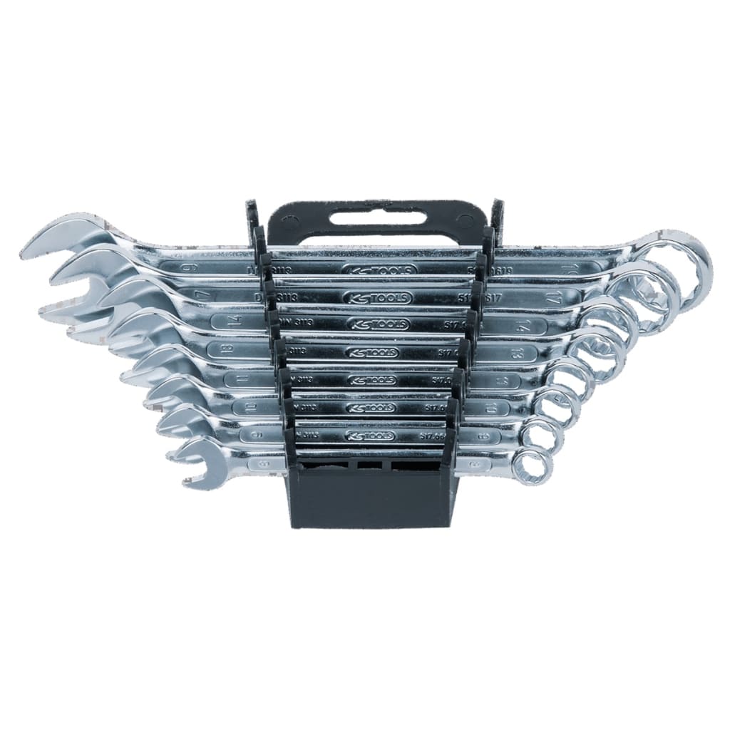 KS TOOLS Zestaw kluczy płasko-oczkowych odgiętych 8-cz. 8-19 mm - 517.0048