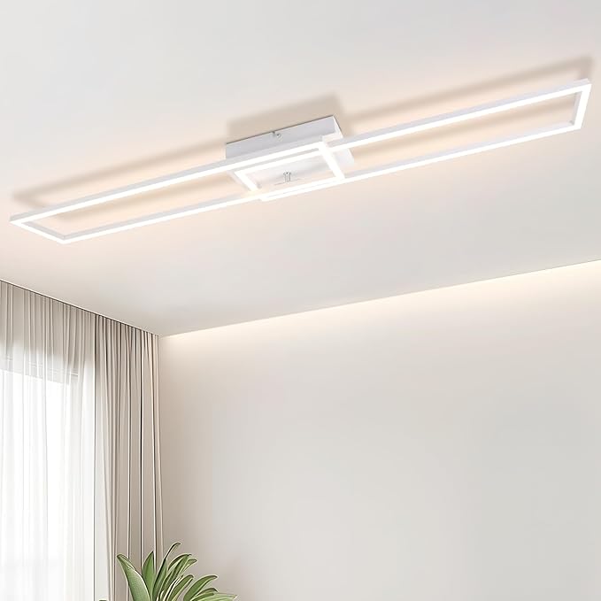 NETTLIFE Lampa Sufitowa LED Biała Nowoczesna Rama 32W 3000K