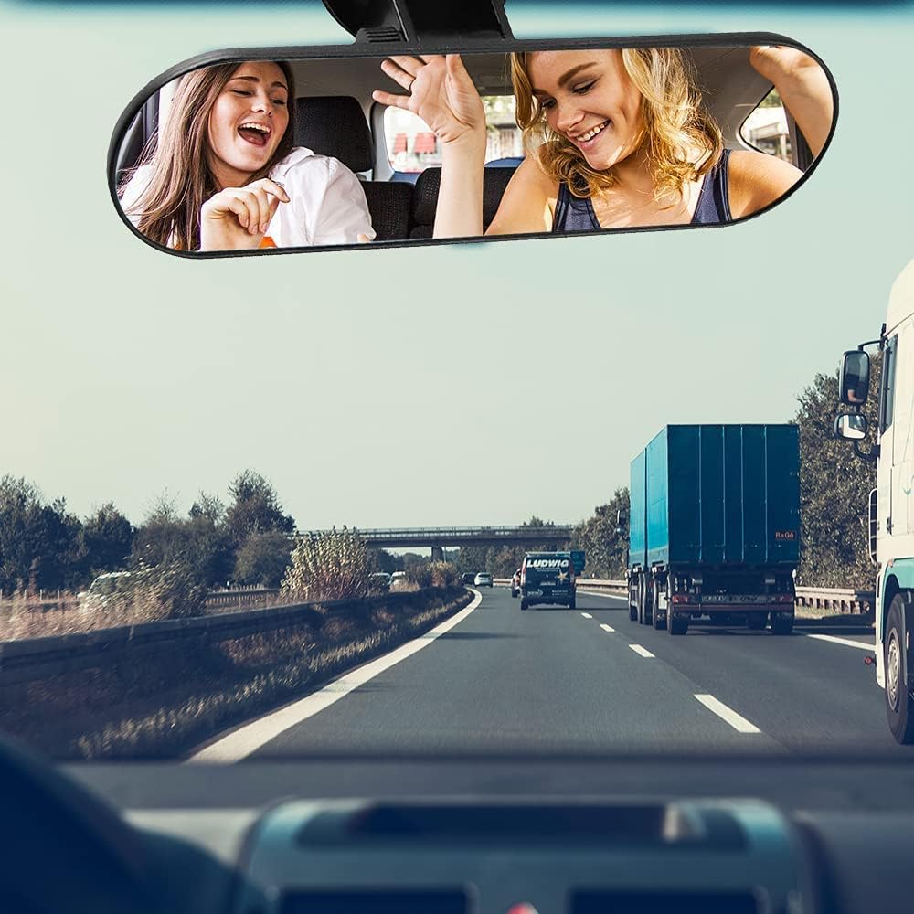 Rétroviseur Panoramique Voiture, Rétroviseur Intérieur Universel, Rétroviseur Intérieur avec Ventouse, Camions, Suv, 220 X 65 mm - 5