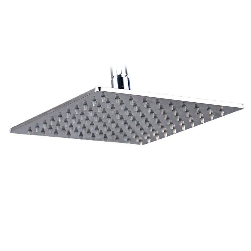 Deszczownica Kwadratowa Anty-wapienna, Głowica Prysznicowa ze Stali Nierdzewnej Wysokociśnieniowa, Głowica Prysznicowa Obrotowa 360°, 8 cali (20x20cm)