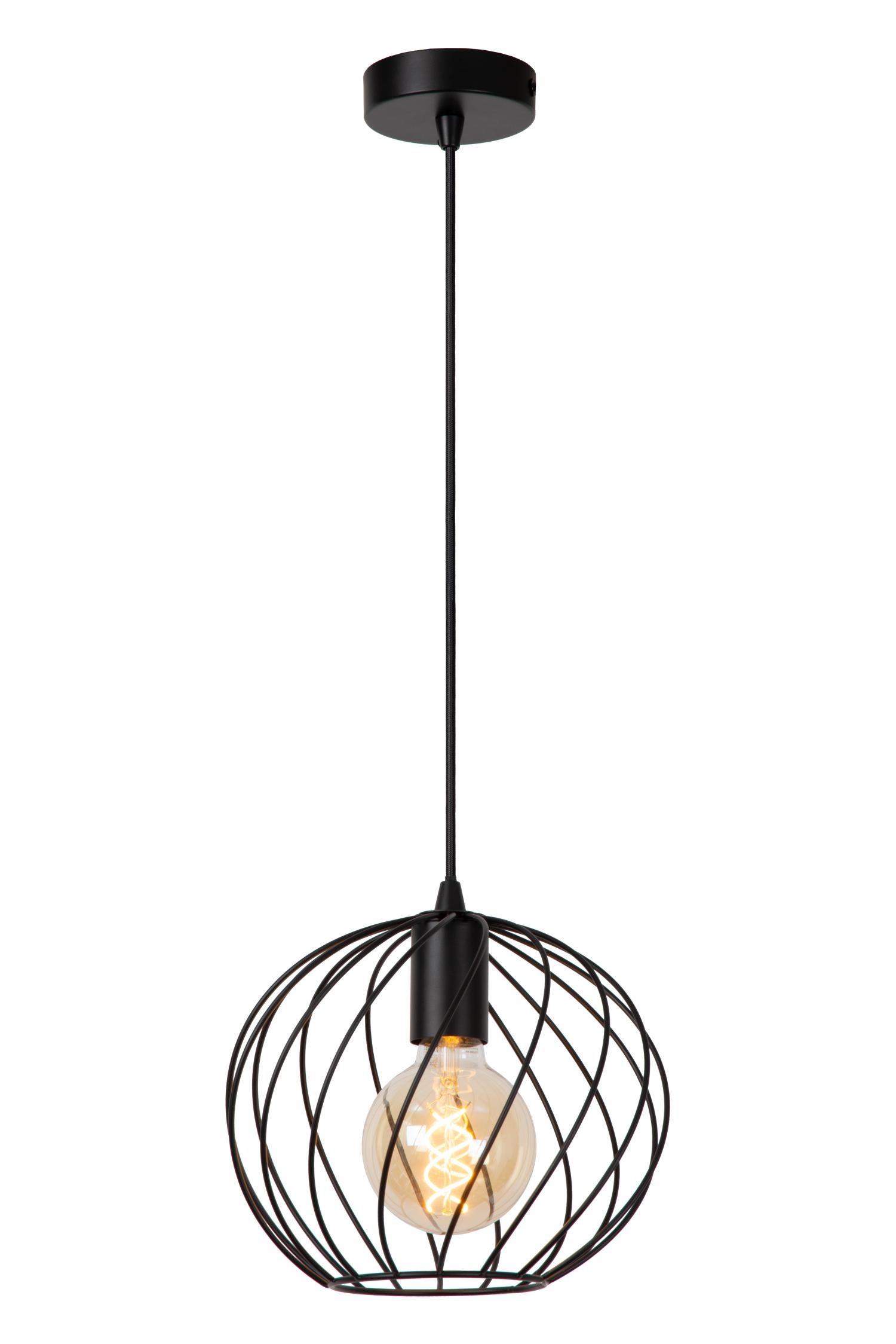 Lampa wisząca DANZA czarna 1xE27x40W metal wym:155x25x25cm IP20 Lucide