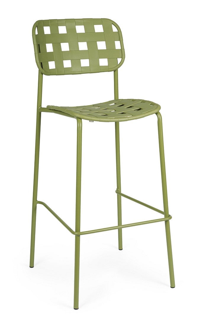 Zestaw 6 krzeseł ogrodowych ze stali i polipropylenu, odpornych na promienie ultrafioletowe, w kolorze zielonym