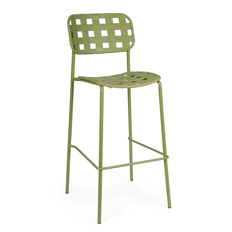 Zestaw 6 krzeseł ogrodowych ze stali i polipropylenu, odpornych na promienie ultrafioletowe, w kolorze zielonym