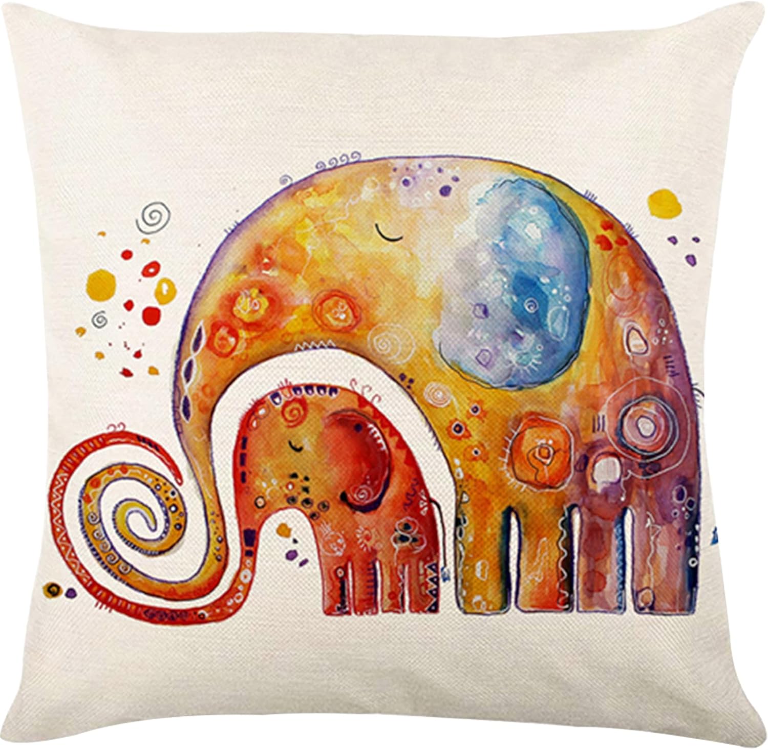 Lot de 4 housses de coussin décoratives 45 x 45 cm pour chambre, canapé, chaise, lit, jardin (lin animal) - 4