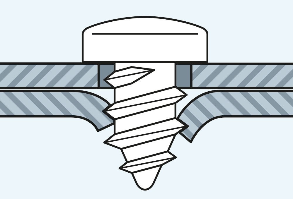 Viti autofilettanti testa cilindrica acciaio zincato bianco - 2