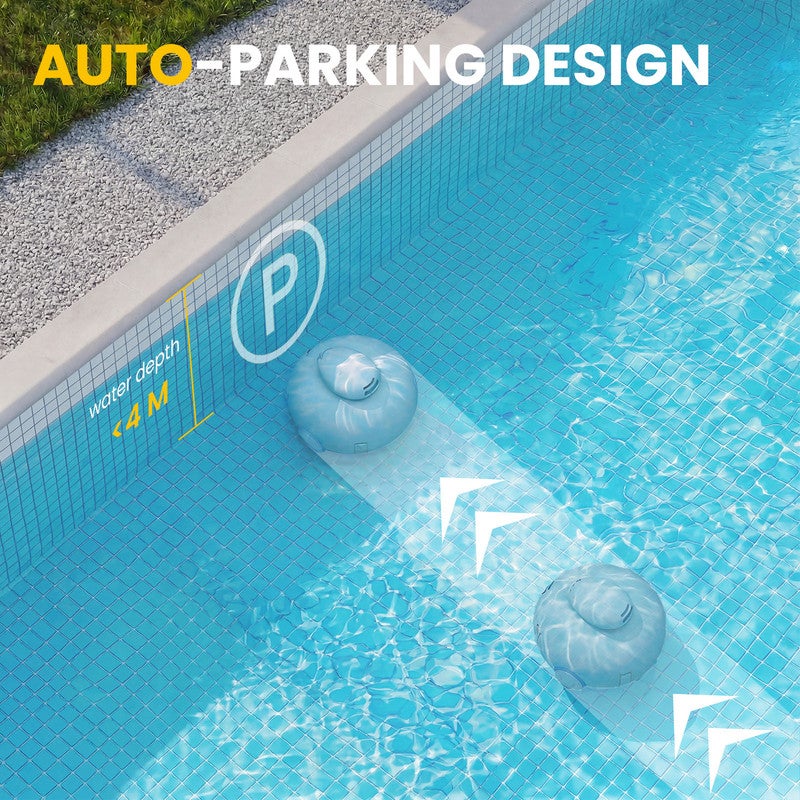 Limpador de piscina, robot para piscina, autonomia de 120 minutos, consegue subir paredes da piscina, aspiração potente, estacionamento automático. - 8