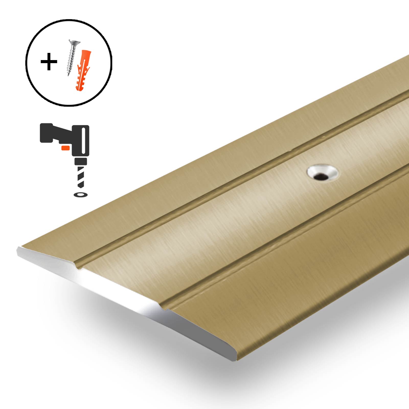Lastra di soglia K132 Forma: C : 36 mm Lunghezza: 90 cm Oro preforato - 3