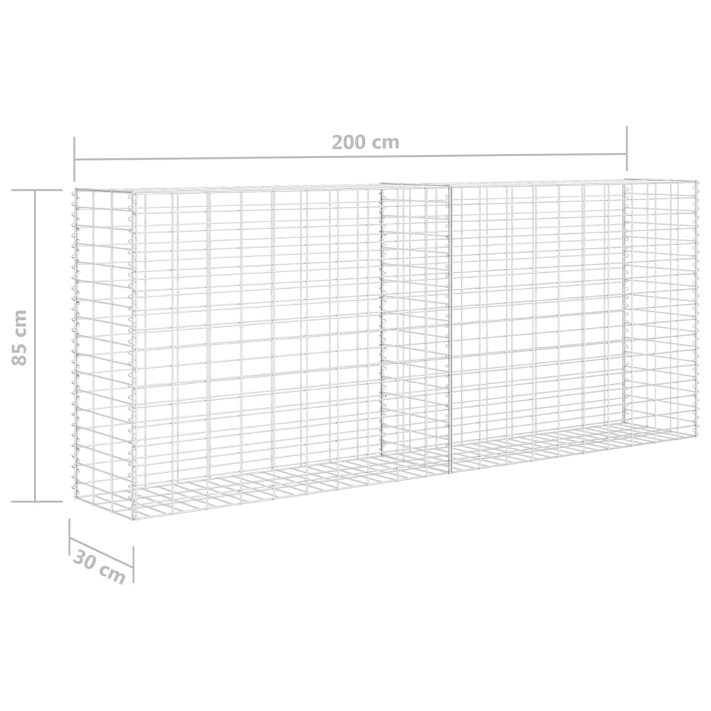 Cesta de gaviones de acero galvanizado 85x30x200 cm vidaXL - 7