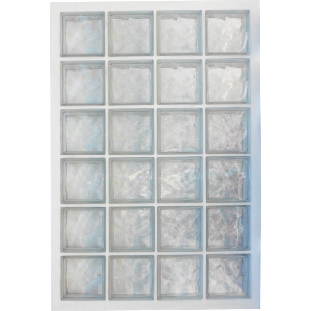 Pannello prefabbricato con cemento idrorepellente, uso verticale | N. 24 vetromattoni (4x6) mm 190x190x80 ond. trasparente | Dimensione 870x1270 mm