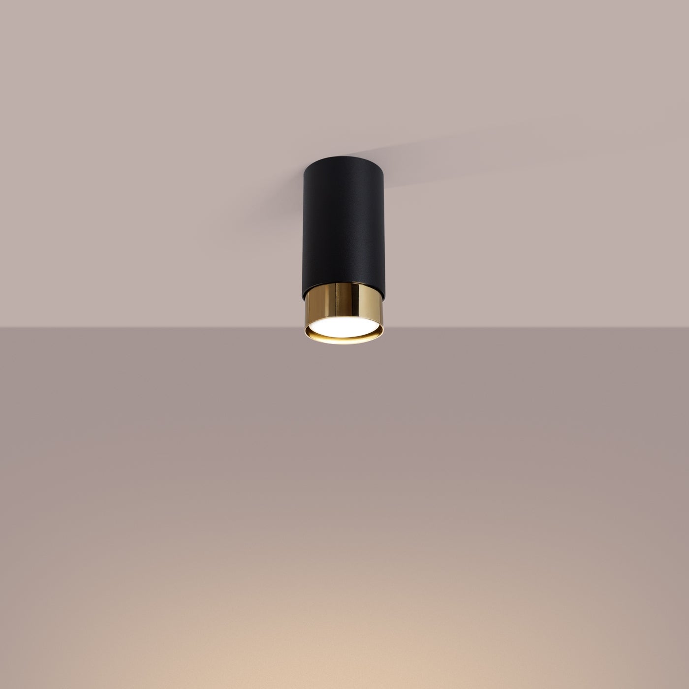 Plafon ALVOR 12,5 czarny/złoty LED 3000K - 6x6x12.5cm Sollux