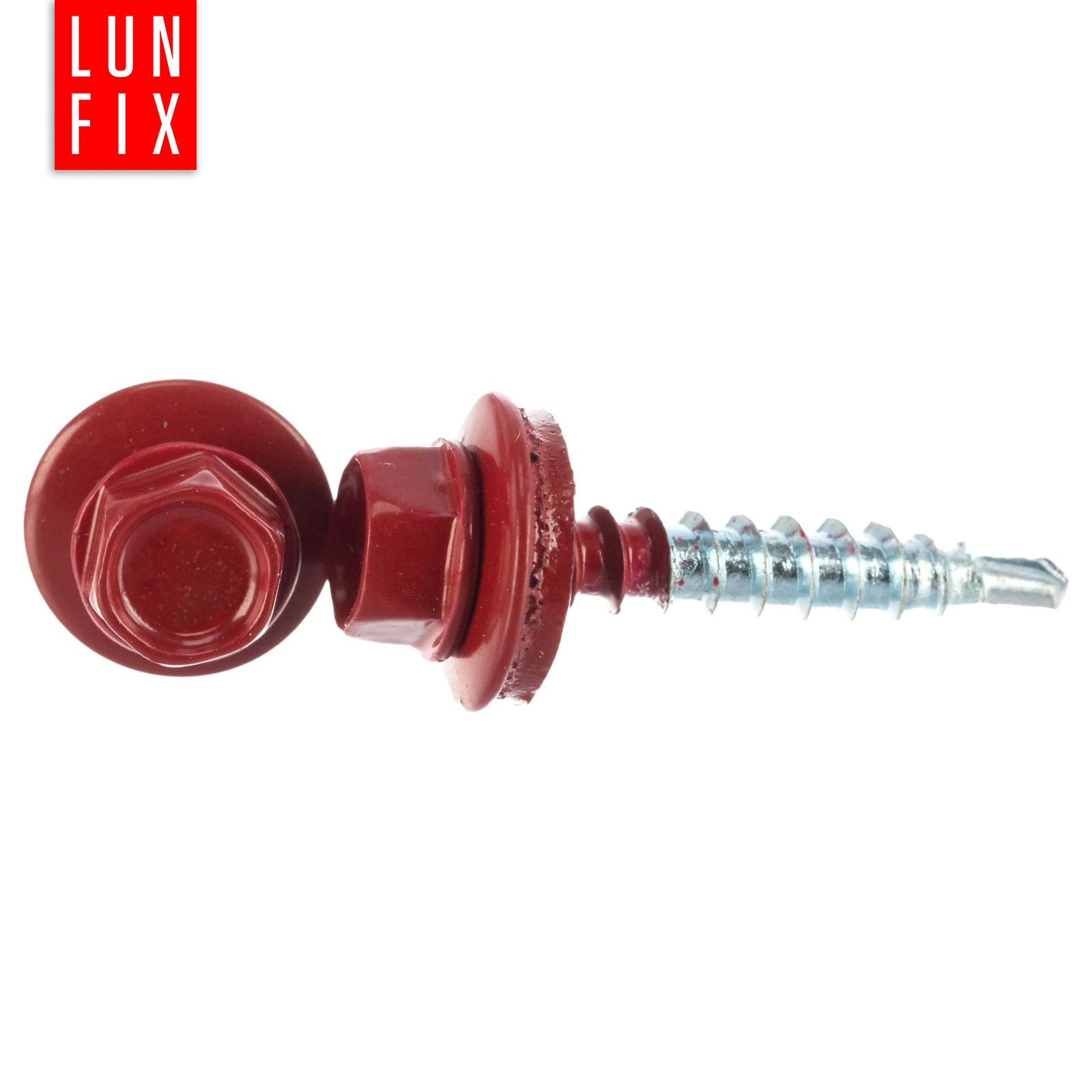 Blachowkręty wkręty farmerskie 4,8x25mm RAL311 czerwony 250szt. - 3