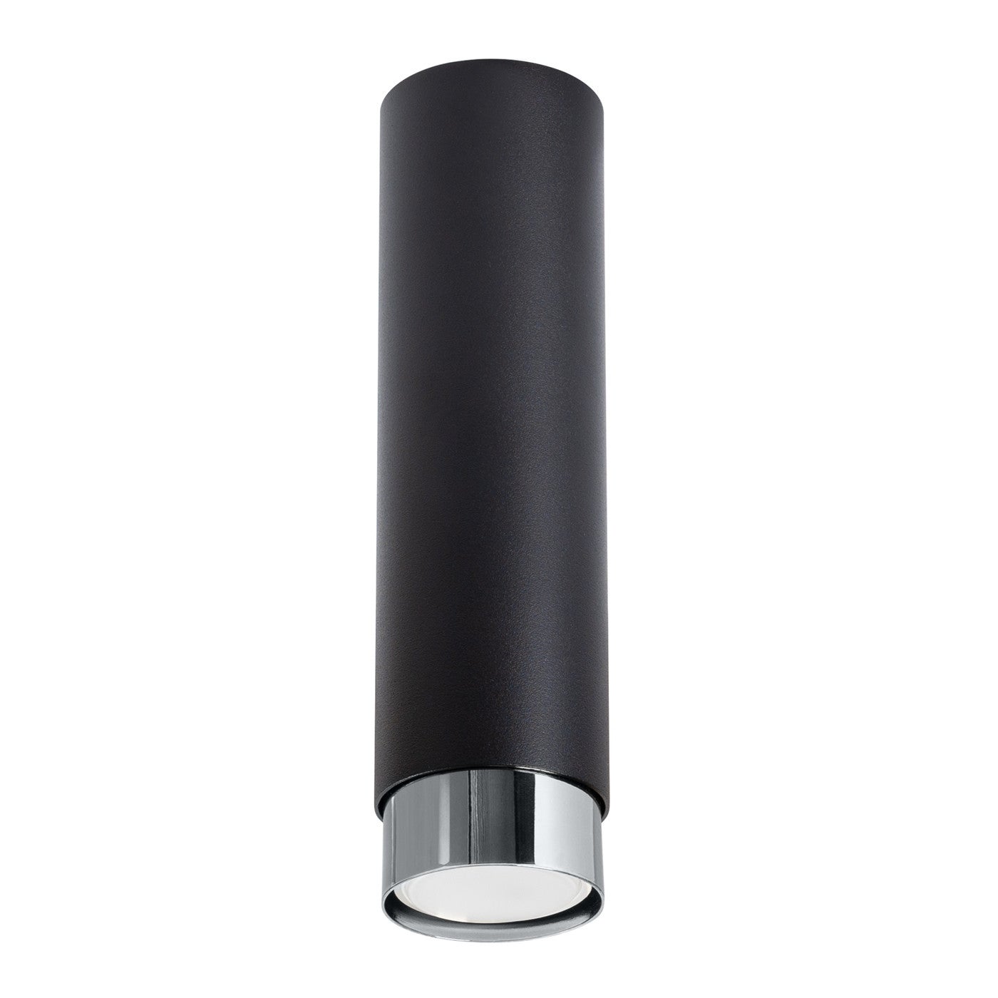 Reflektor sufitowy spot natynkowy Nero okrągły czarny-chromowany 1xGU10x10W wym: 22,5 x 6 x 6 cm metal Sollux Lighting