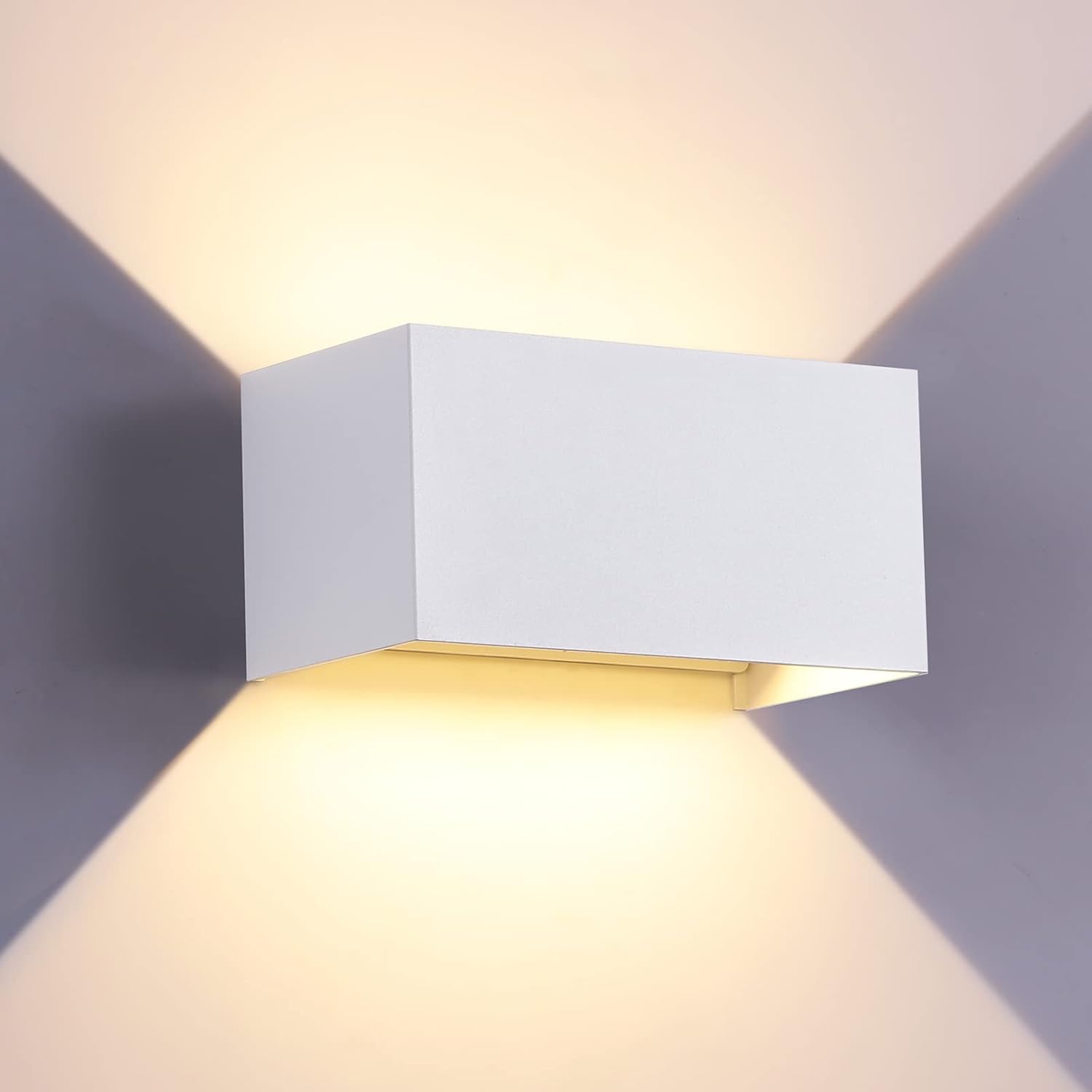 Wodoodporna lampa ścienna IP65, regulowany kąt wiązki, ciepła biel 3000K, odpowiednia do użytku wewnątrz i na zewnątrz (biała) 24 W