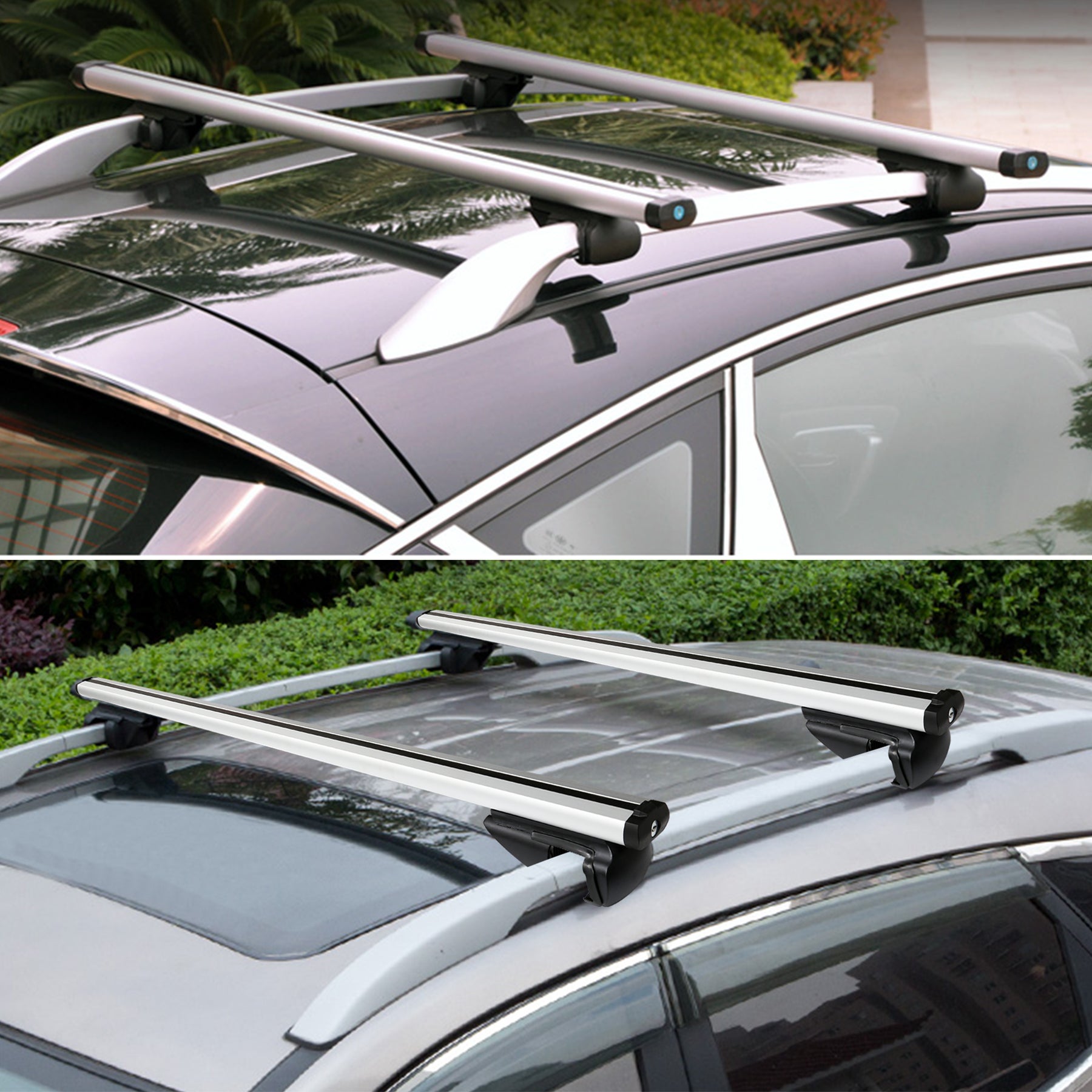 Barre de toit universelle L124 Barre de toit réglable 150 kg Support de base de voiture en aluminium avec clé - 5